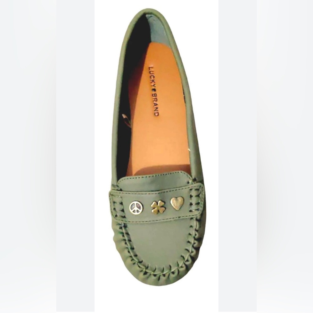 Lucky Brand Olive Green Moccasin with Charm Accents